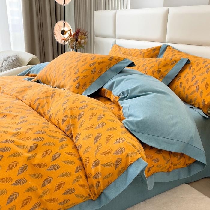 91家纺网 家纺一手货源 找家纺 印季家纺 2025新款生态全棉纯棉磨毛混纺欧式花边款四件套 繁星