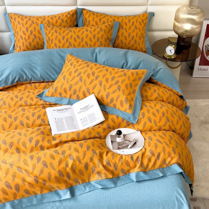 91家纺网 家纺一手货源 找家纺 印季家纺 2025新款生态全棉纯棉磨毛混纺欧式花边款四件套 繁星