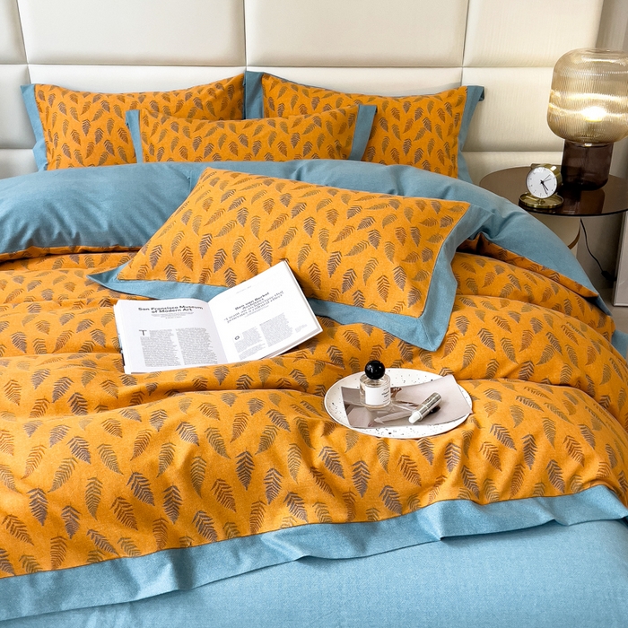 91家纺网 家纺一手货源 找家纺 印季家纺 2025新款生态全棉纯棉磨毛混纺欧式花边款四件套 繁星