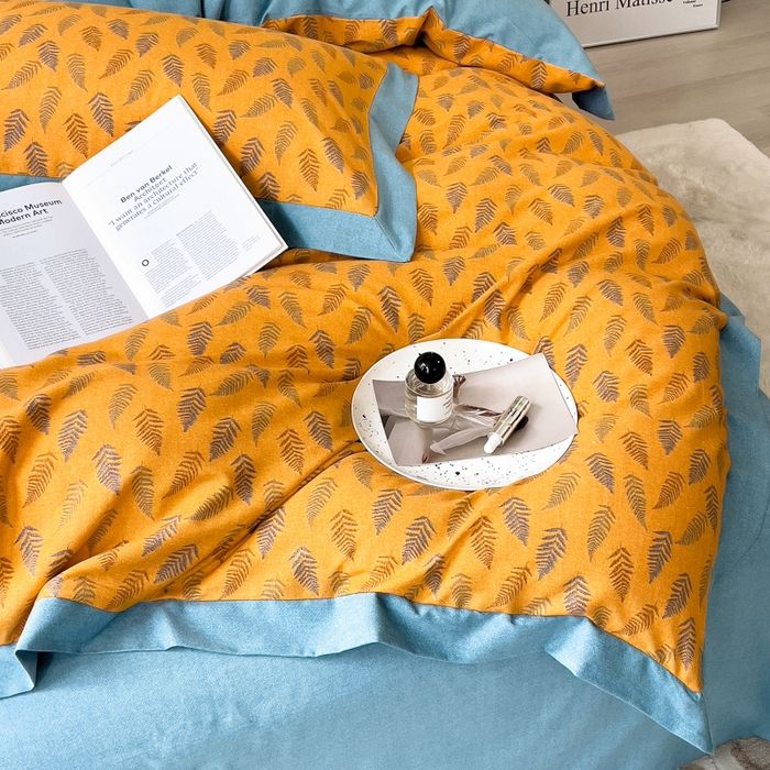 91家纺网 家纺一手货源 找家纺 印季家纺 2025新款生态全棉纯棉磨毛混纺欧式花边款四件套 繁星