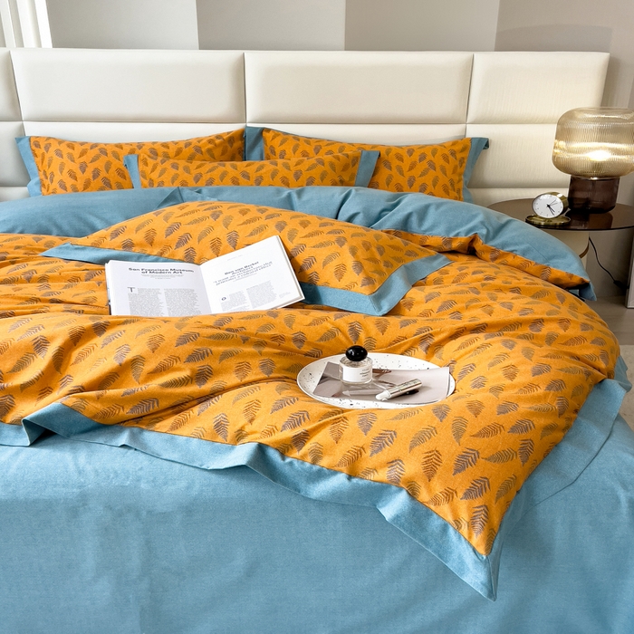 91家纺网 家纺一手货源 找家纺 印季家纺 2025新款生态全棉纯棉磨毛混纺欧式花边款四件套 繁星