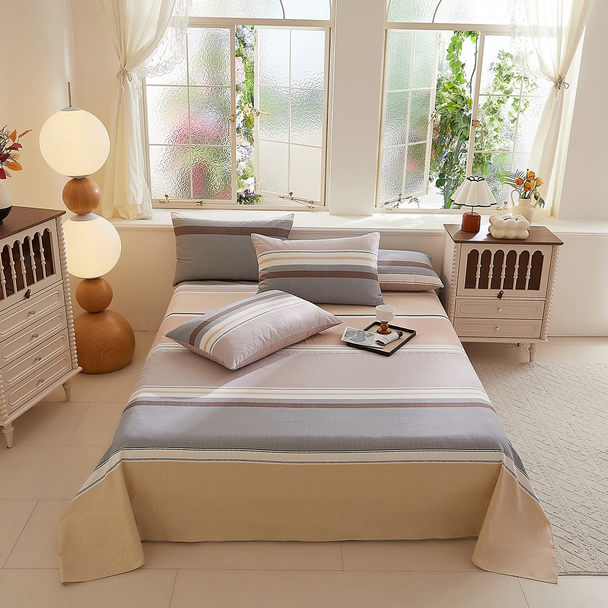 91家纺网 家纺一手货源 找家纺 （总）DoDo 兜兜 2025新款全棉纯棉磨毛印花单床单 床单单件