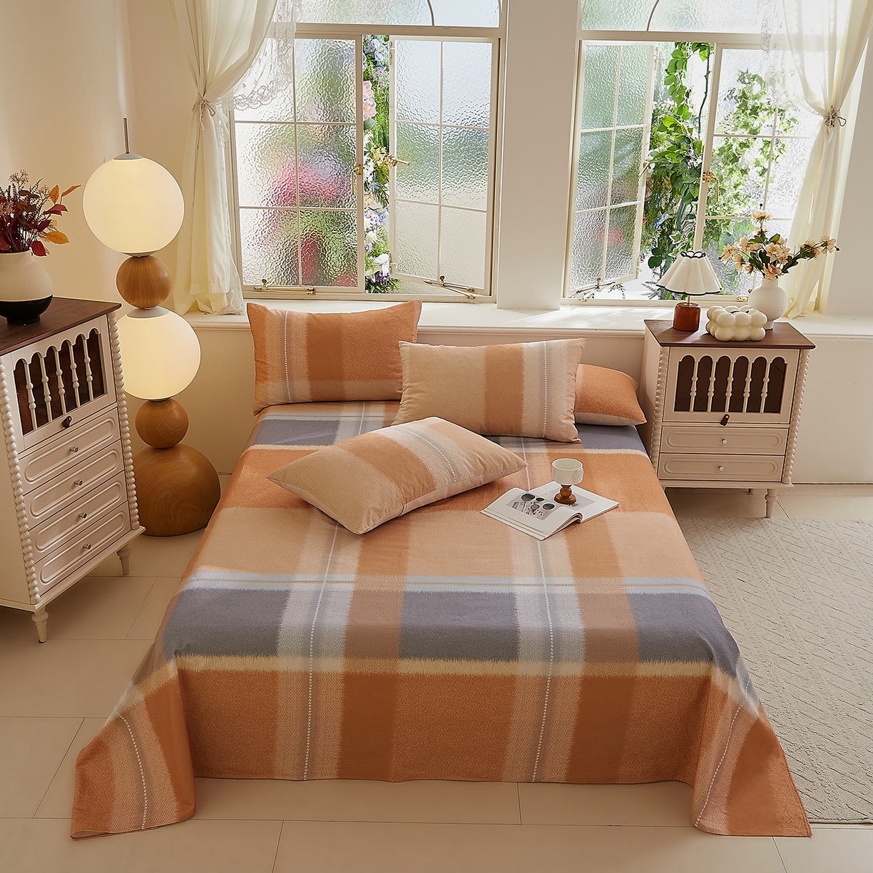 91家纺网 家纺一手货源 找家纺 （总）DoDo 兜兜 2025新款全棉纯棉磨毛印花单床单 床单单件