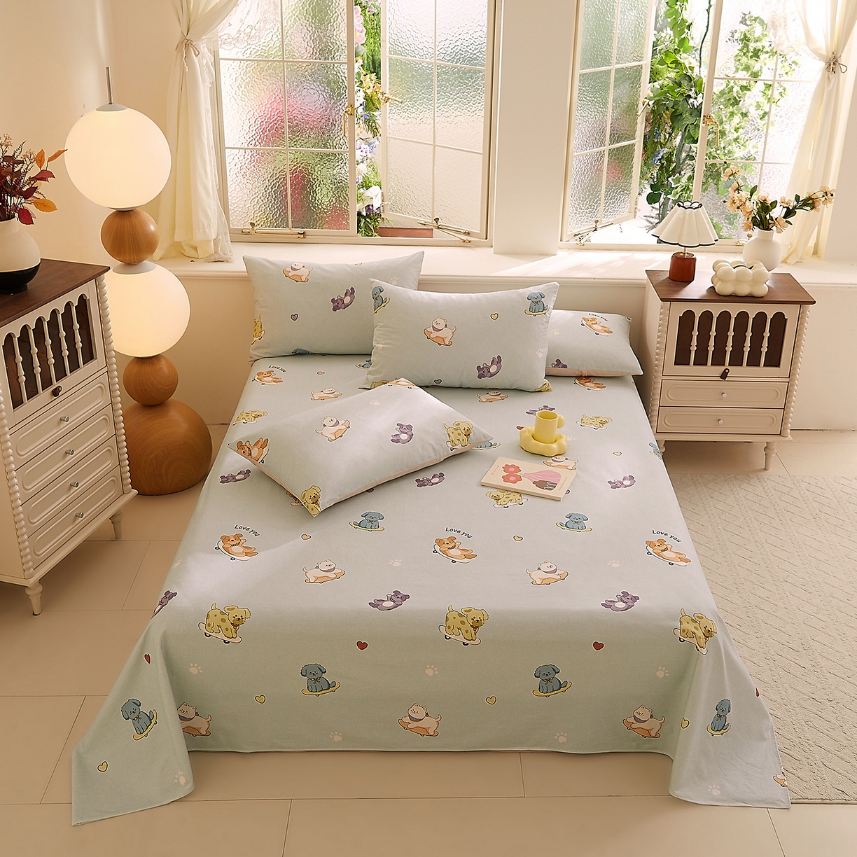 91家纺网 家纺一手货源 找家纺 （总）DoDo 兜兜 2025新款全棉纯棉磨毛印花单床单 床单单件