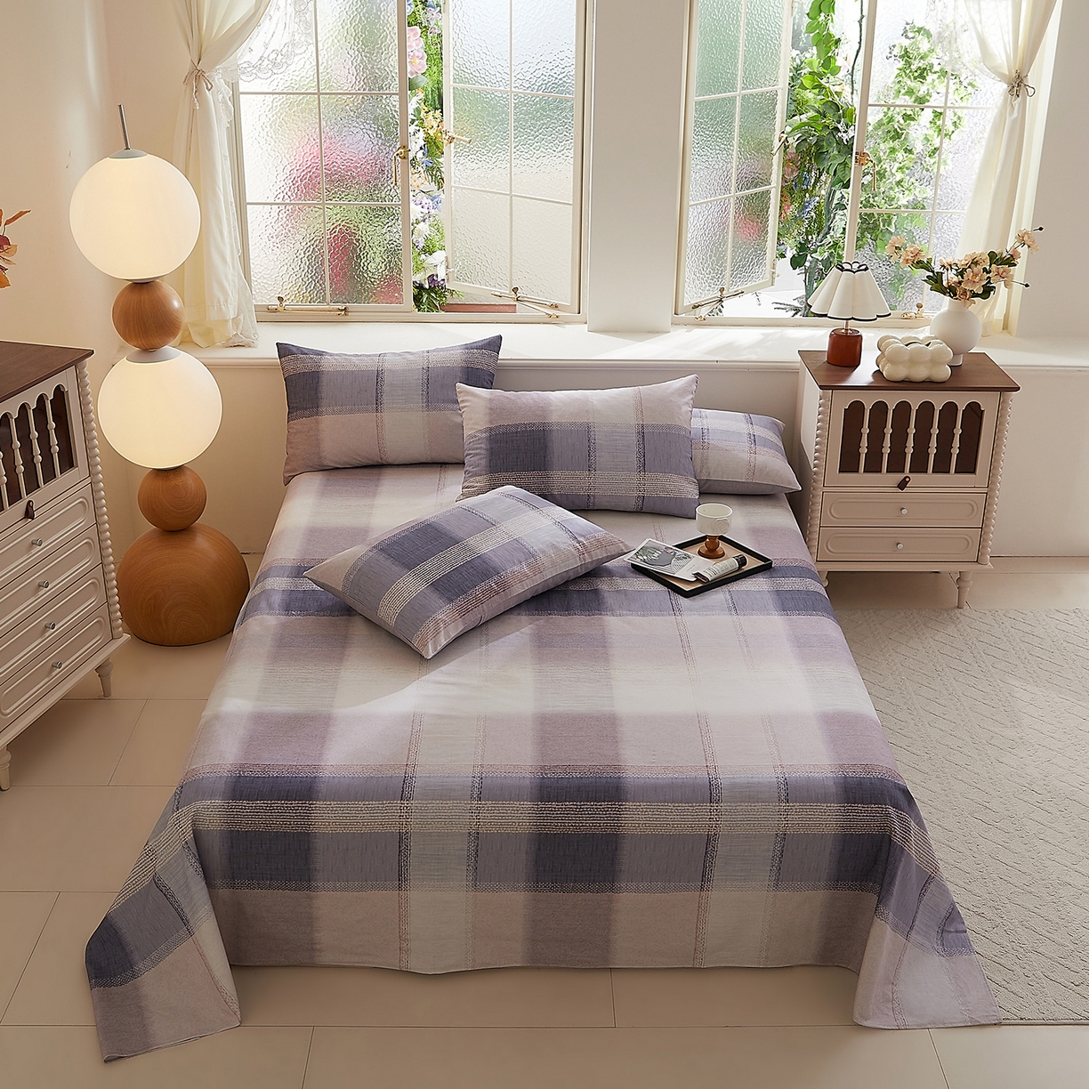 91家纺网 家纺一手货源 找家纺 （总）DoDo 兜兜 2025新款全棉纯棉磨毛印花单床单 床单单件