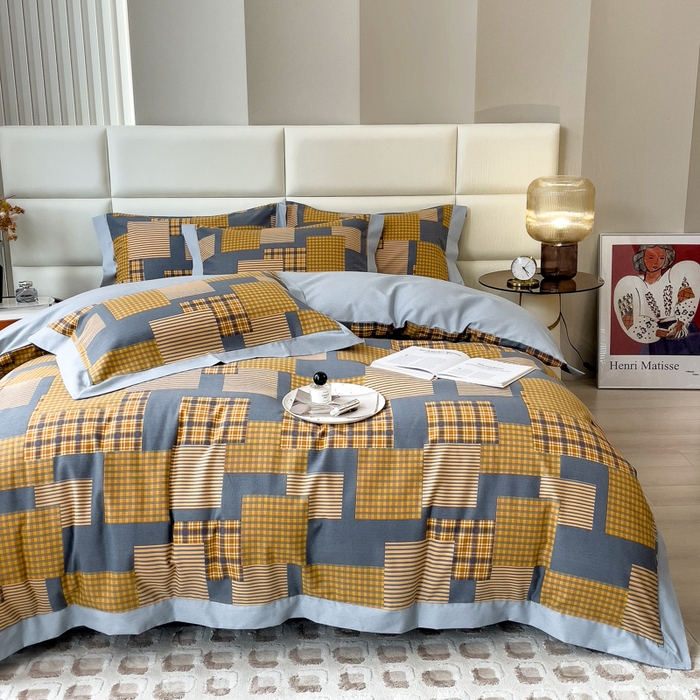 印季家纺 2025新款生态全棉纯棉磨毛混纺欧式花边款四件套 玛格丽（兰）