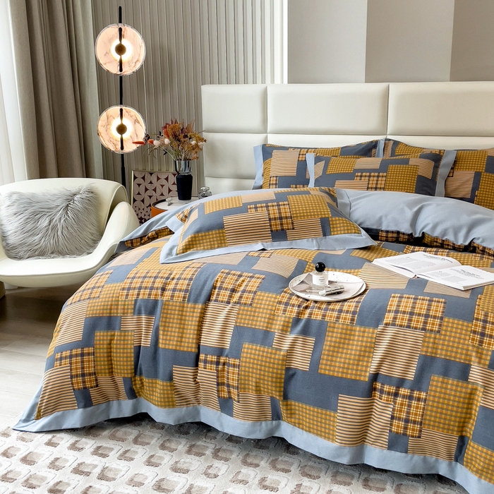 91家纺网 家纺一手货源 找家纺 印季家纺 2025新款生态全棉纯棉磨毛混纺欧式花边款四件套 玛格丽（兰）