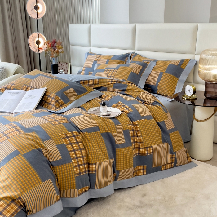 91家纺网 家纺一手货源 找家纺 印季家纺 2025新款生态全棉纯棉磨毛混纺欧式花边款四件套 玛格丽（兰）