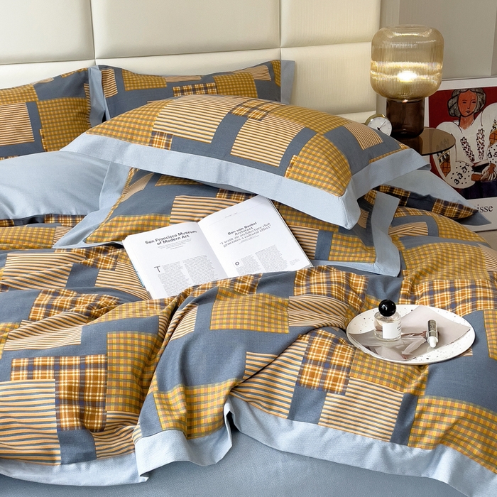 91家纺网 家纺一手货源 找家纺 印季家纺 2025新款生态全棉纯棉磨毛混纺欧式花边款四件套 玛格丽（兰）