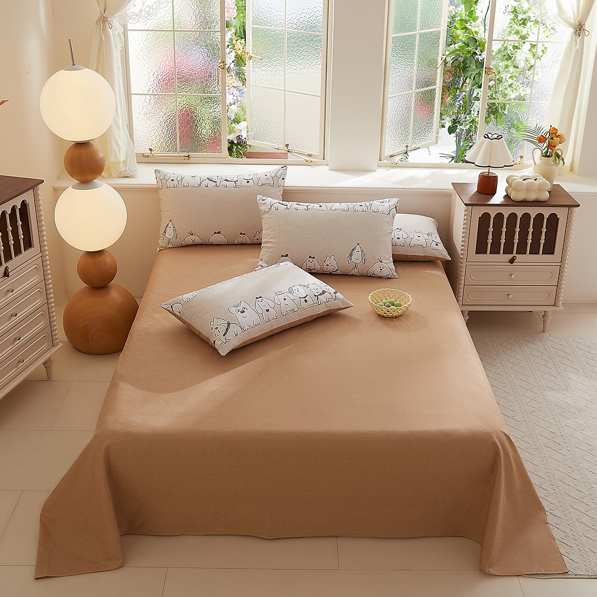 91家纺网 家纺一手货源 找家纺 （总）DoDo 兜兜 2025新款全棉纯棉磨毛印花单床单 床单单件