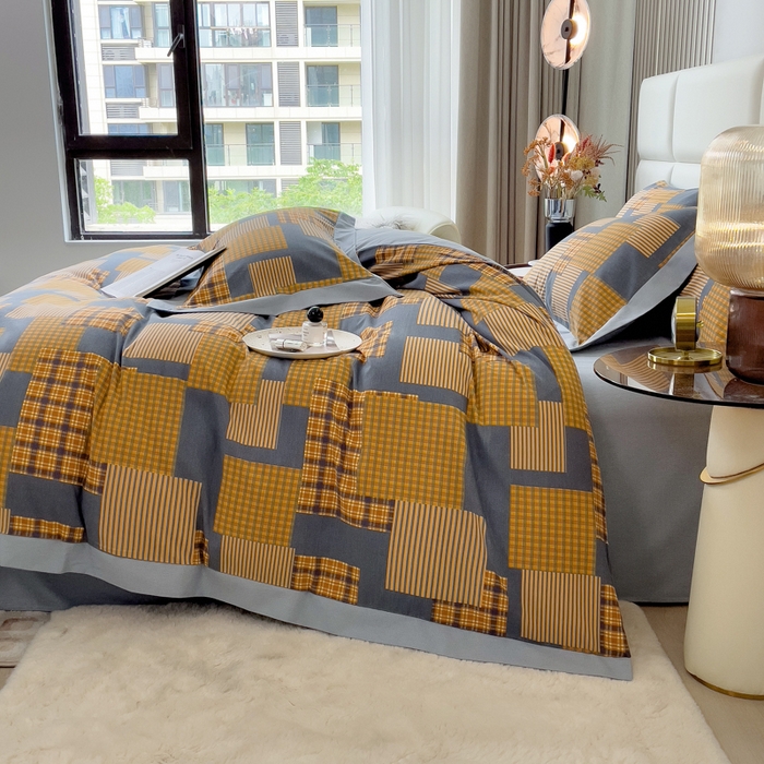 91家纺网 家纺一手货源 找家纺 印季家纺 2025新款生态全棉纯棉磨毛混纺欧式花边款四件套 玛格丽（兰）