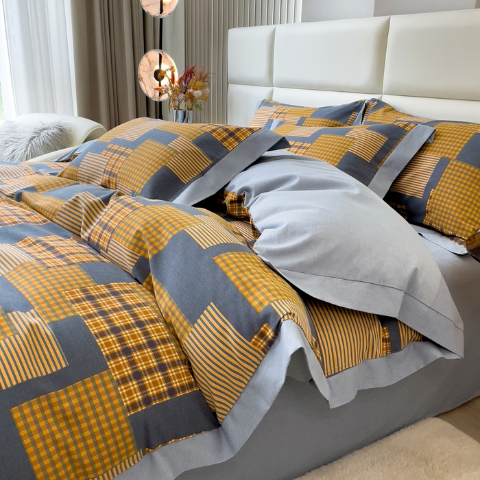 91家纺网 家纺一手货源 找家纺 印季家纺 2025新款生态全棉纯棉磨毛混纺欧式花边款四件套 玛格丽（兰）