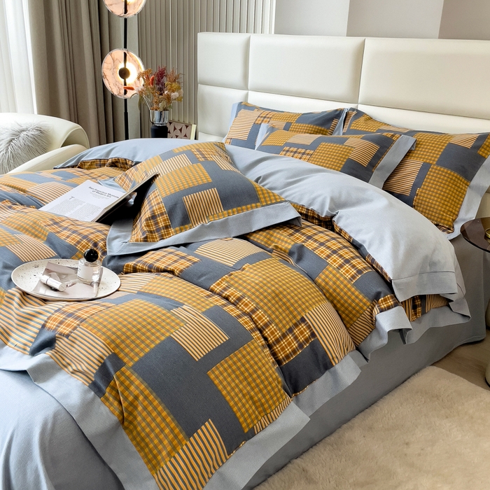 91家纺网 家纺一手货源 找家纺 印季家纺 2025新款生态全棉纯棉磨毛混纺欧式花边款四件套 玛格丽（兰）