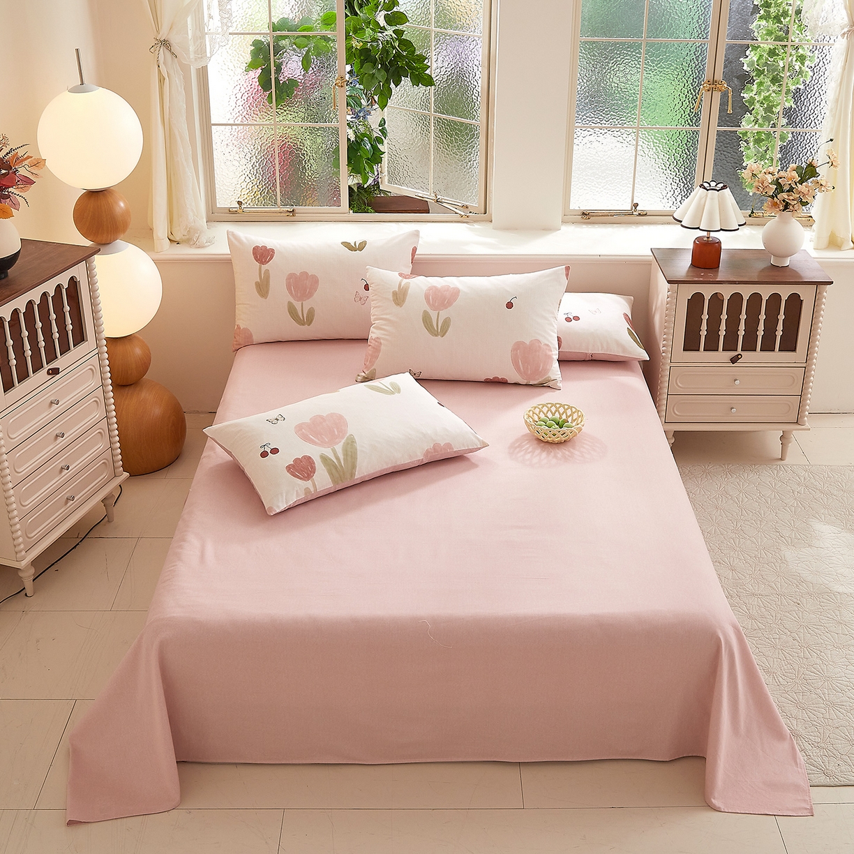 91家纺网 家纺一手货源 找家纺 （总）DoDo 兜兜 2025新款全棉纯棉磨毛印花单床单 床单单件