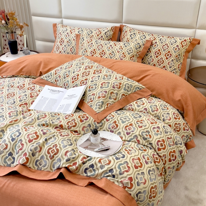 91家纺网 家纺一手货源 找家纺 印季家纺 2025新款生态全棉纯棉磨毛混纺欧式花边款四件套 麦卡