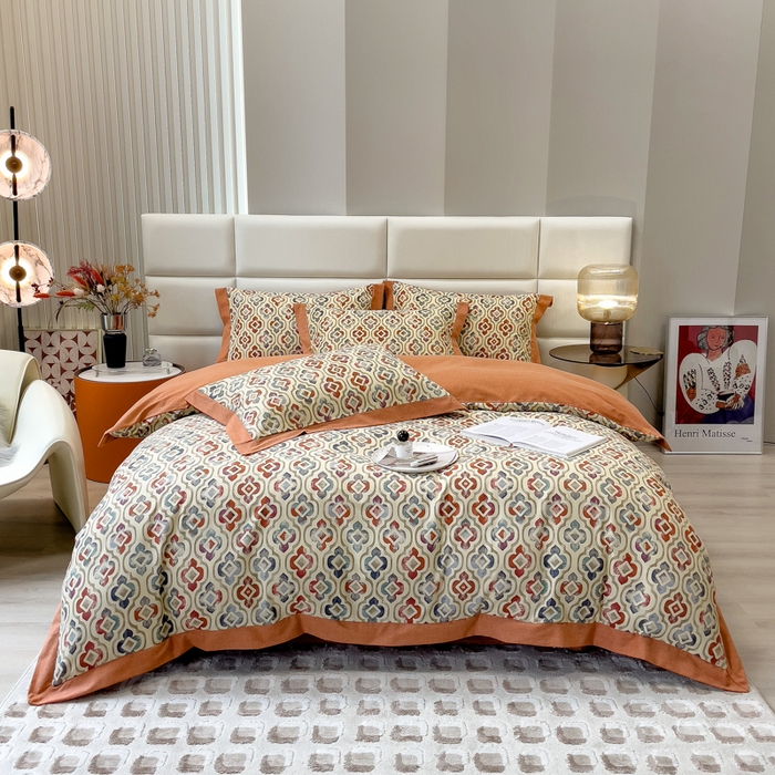 91家纺网 家纺一手货源 找家纺 印季家纺 2025新款生态全棉纯棉磨毛混纺欧式花边款四件套 麦卡