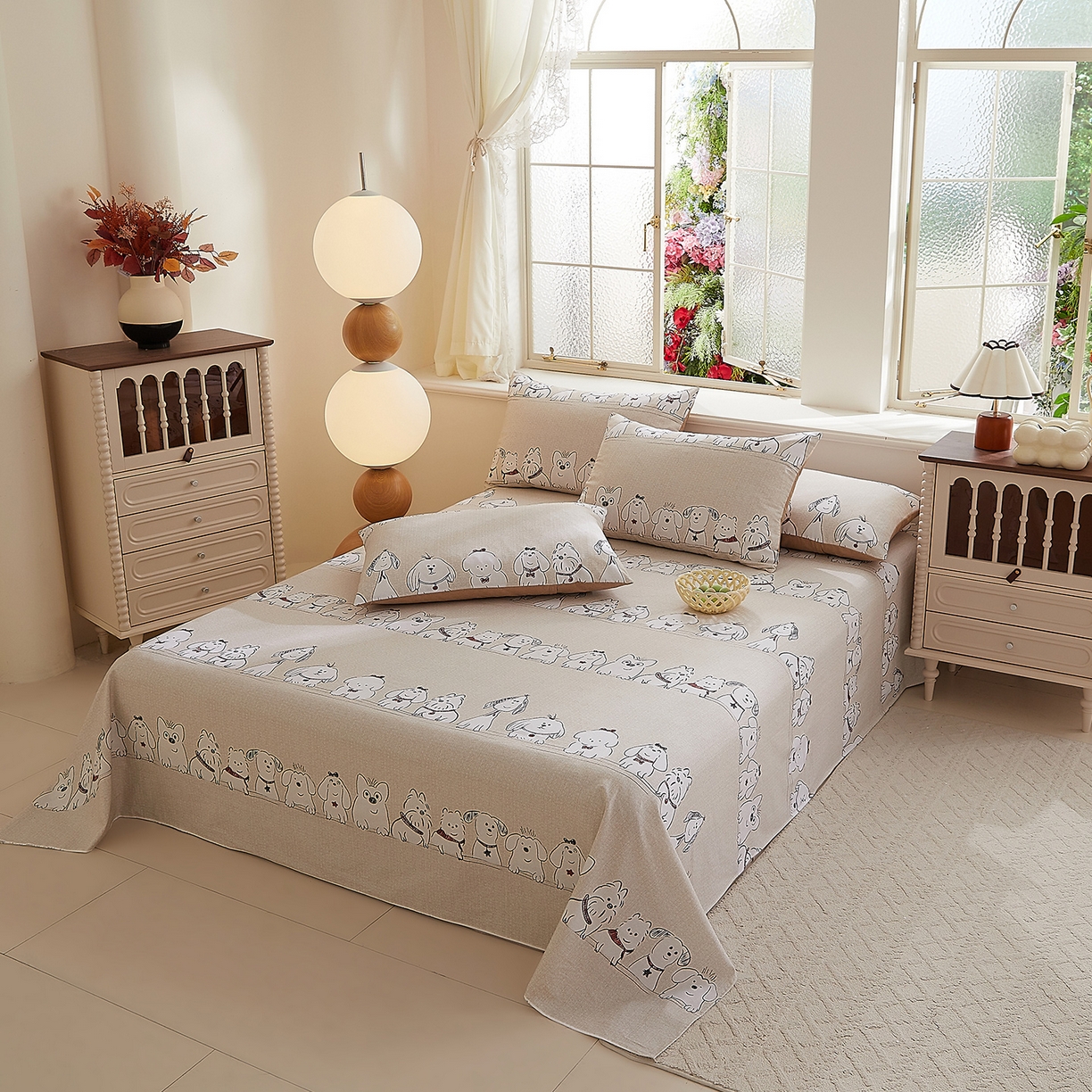 91家纺网 家纺一手货源 找家纺 DoDo 兜兜 2026新款全棉纯棉磨毛印花单床单 床单单件 A版奥汀