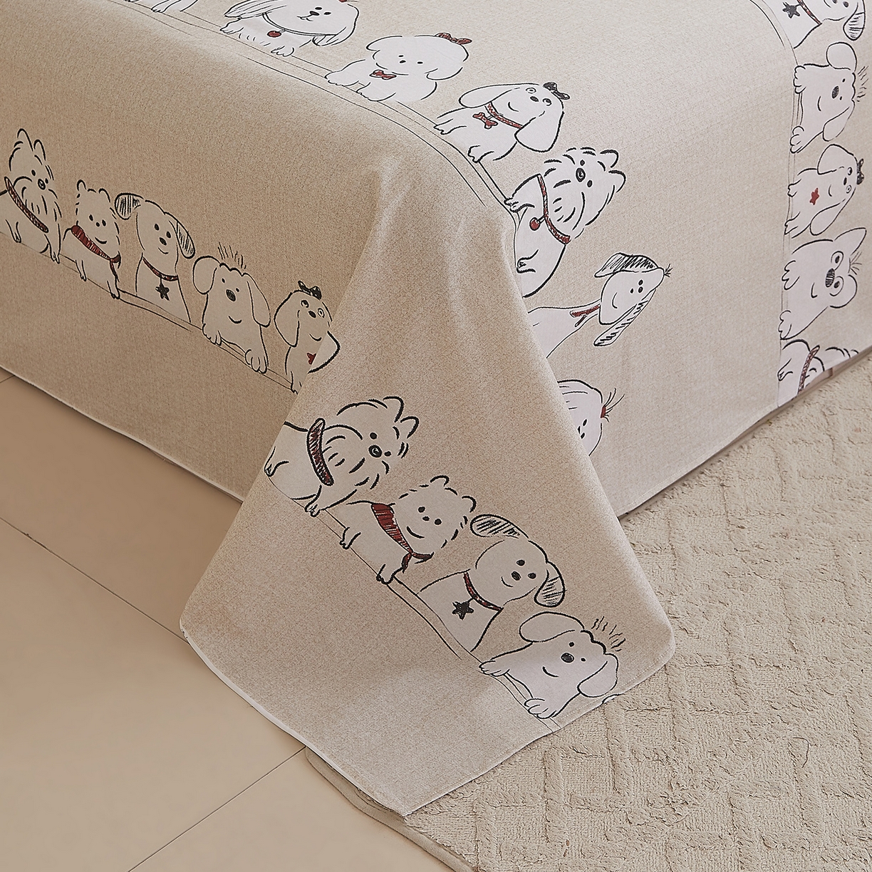 91家纺网 家纺一手货源 找家纺 DoDo 兜兜 2026新款全棉纯棉磨毛印花单床单 床单单件 A版奥汀