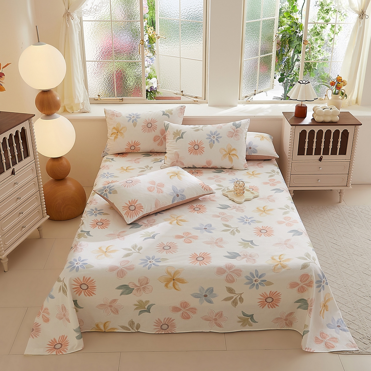 DoDo 兜兜 2026新款全棉纯棉磨毛印花单床单 床单单件 A版晨花