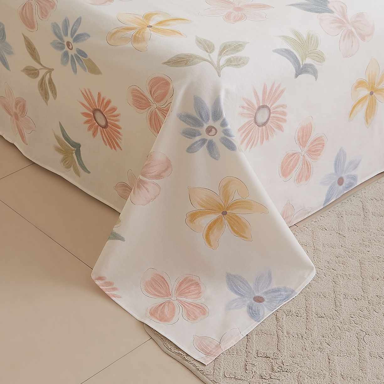 91家纺网 家纺一手货源 找家纺 DoDo 兜兜 2026新款全棉纯棉磨毛印花单床单 床单单件 A版晨花