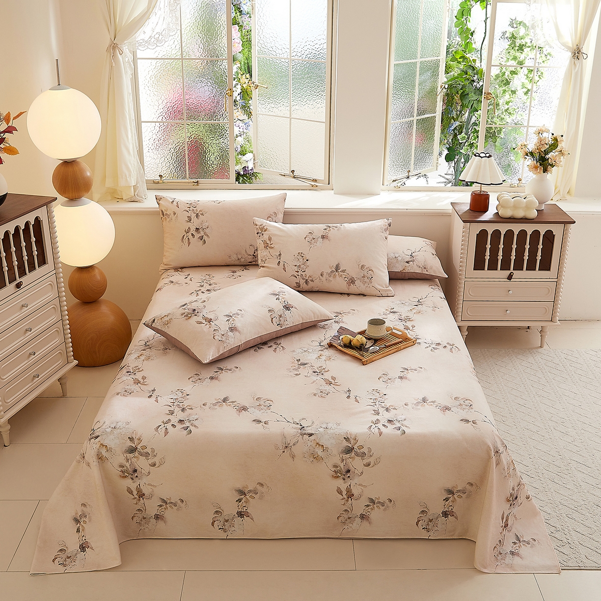 DoDo 兜兜 2026新款全棉纯棉磨毛印花单床单 床单单件 A版花蔓