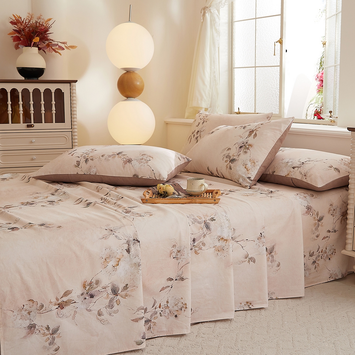 91家纺网 家纺一手货源 找家纺 DoDo 兜兜 2026新款全棉纯棉磨毛印花单床单 床单单件 A版花蔓