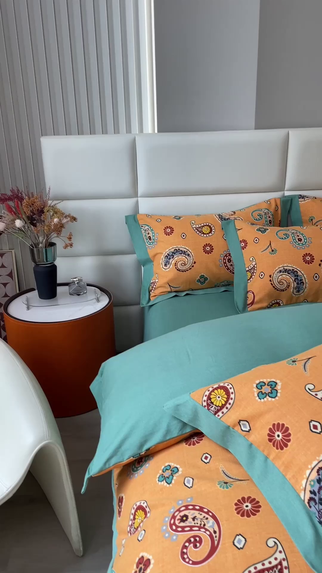 91家纺网 家纺一手货源 找家纺 印季家纺 2025新款生态全棉纯棉磨毛混纺欧式花边款四件套 沐光（桔）