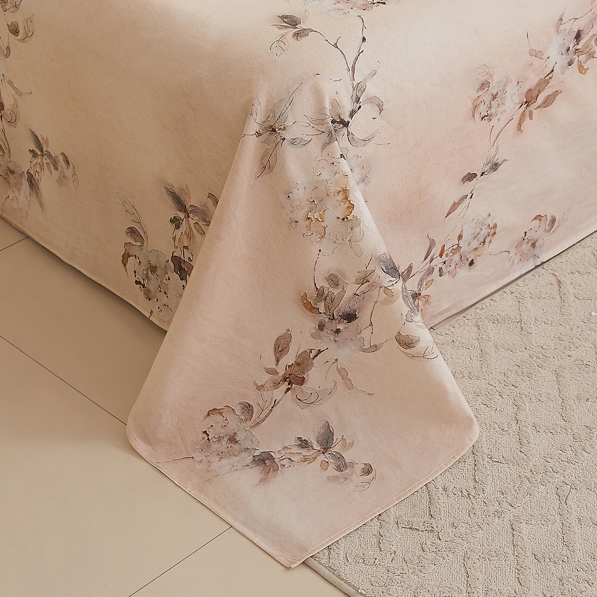 91家纺网 家纺一手货源 找家纺 DoDo 兜兜 2026新款全棉纯棉磨毛印花单床单 床单单件 A版花蔓