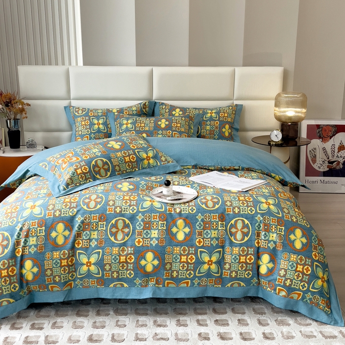 印季家纺 2025新款生态全棉纯棉磨毛混纺欧式花边款四件套 威登