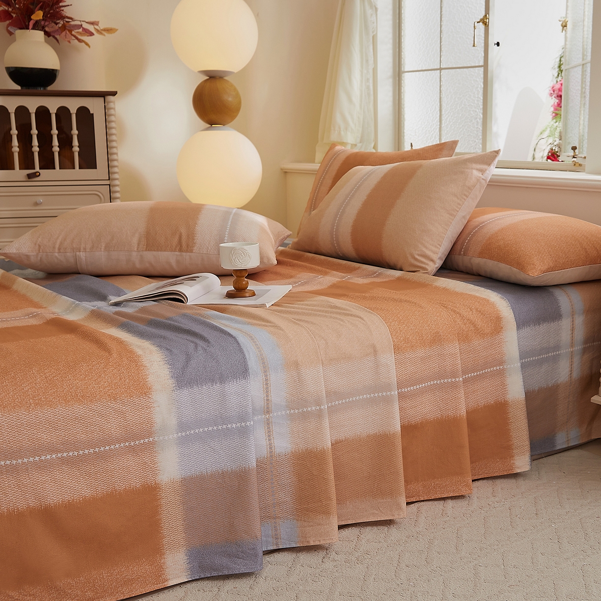 91家纺网 家纺一手货源 找家纺 DoDo 兜兜 2026新款全棉纯棉磨毛印花单床单 床单单件 A版简昔