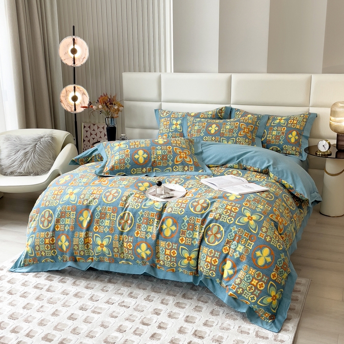 91家纺网 家纺一手货源 找家纺 印季家纺 2025新款生态全棉纯棉磨毛混纺欧式花边款四件套 威登