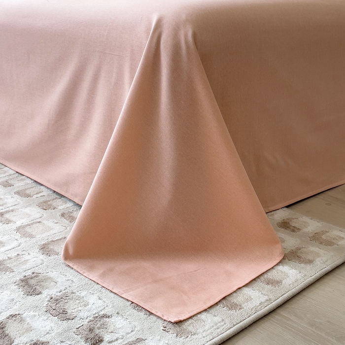 91家纺网 家纺一手货源 找家纺 印季家纺 2025新款生态全棉纯棉磨毛混纺欧式花边款四件套 椰象（粉）