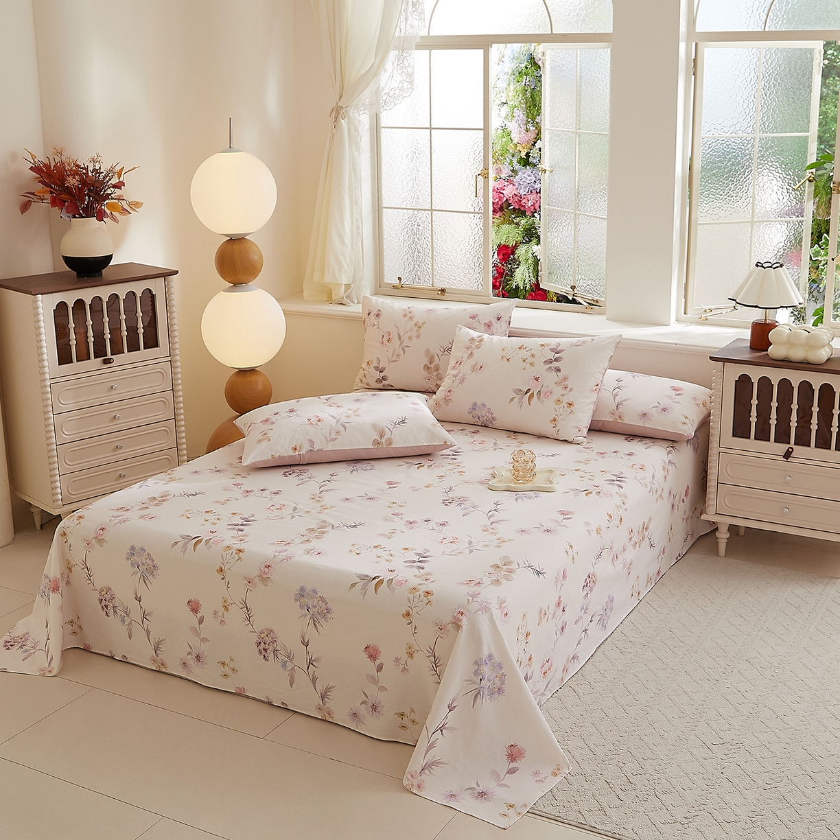 91家纺网 家纺一手货源 找家纺 DoDo 兜兜 2026新款全棉纯棉磨毛印花单床单 床单单件 A版温莎