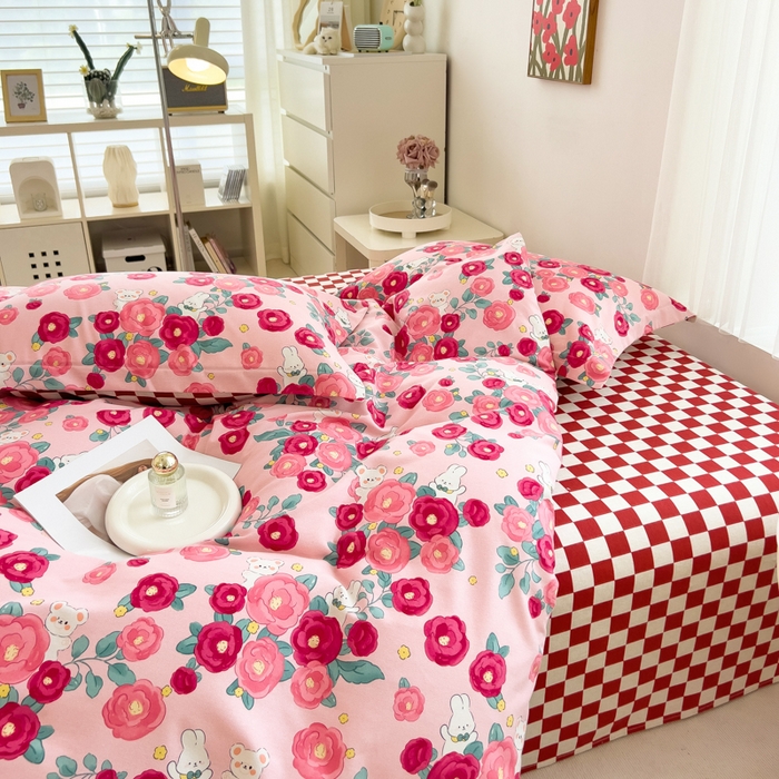 91家纺网 家纺一手货源 找家纺 （总）印季家纺 2025新款全棉纯棉加厚小清新碎花混纺磨毛四件套