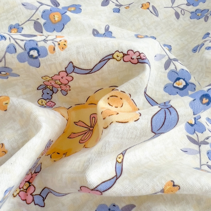 91家纺网 家纺一手货源 找家纺 印季家纺 2025新款全棉纯棉加厚小清新碎花混纺磨毛四件套 尤克里