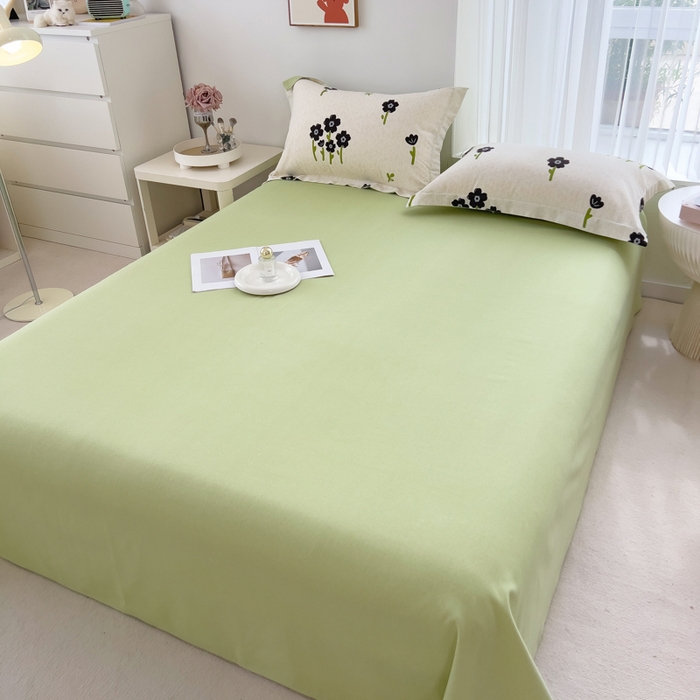 91家纺网 家纺一手货源 找家纺 印季家纺 2025新款全棉纯棉加厚小清新碎花混纺磨毛四件套 墨玉