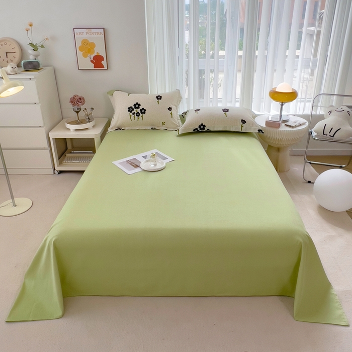 91家纺网 家纺一手货源 找家纺 印季家纺 2025新款全棉纯棉加厚小清新碎花混纺磨毛四件套 墨玉