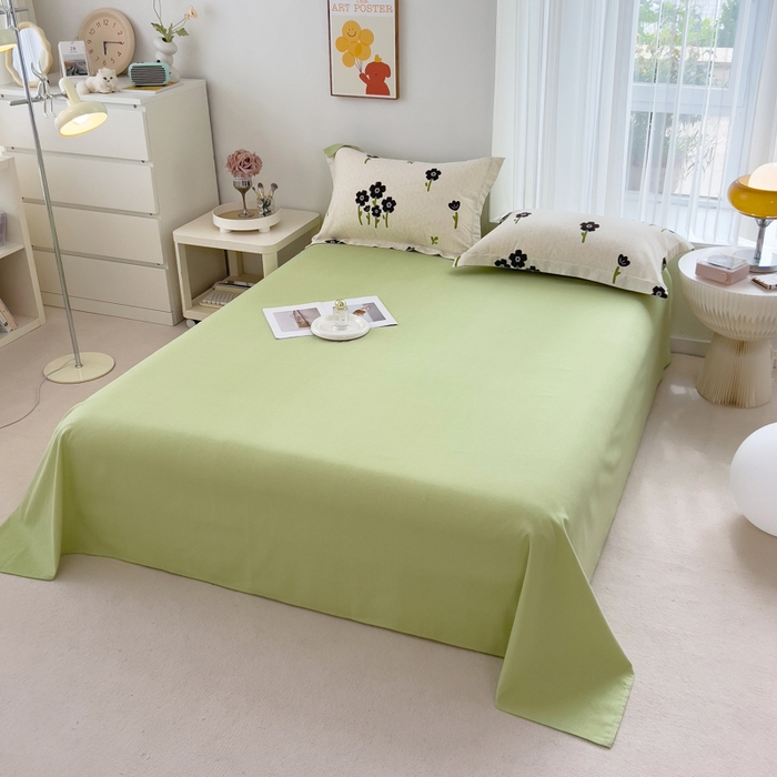 91家纺网 家纺一手货源 找家纺 印季家纺 2025新款全棉纯棉加厚小清新碎花混纺磨毛四件套 墨玉