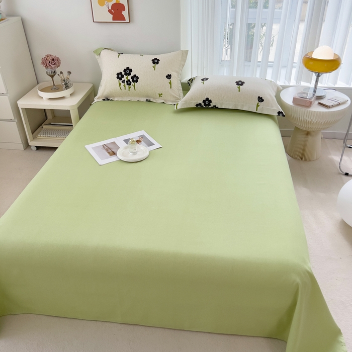 91家纺网 家纺一手货源 找家纺 印季家纺 2025新款全棉纯棉加厚小清新碎花混纺磨毛四件套 墨玉