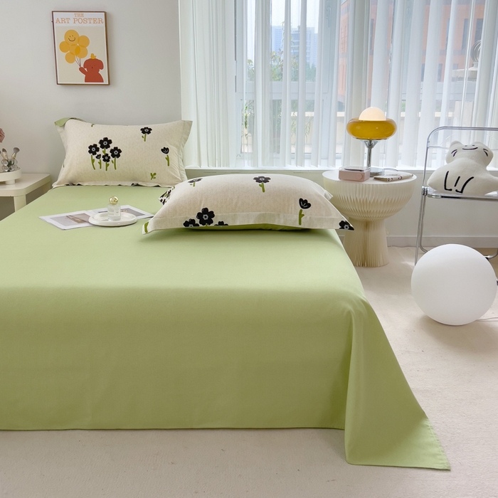 91家纺网 家纺一手货源 找家纺 印季家纺 2025新款全棉纯棉加厚小清新碎花混纺磨毛四件套 墨玉