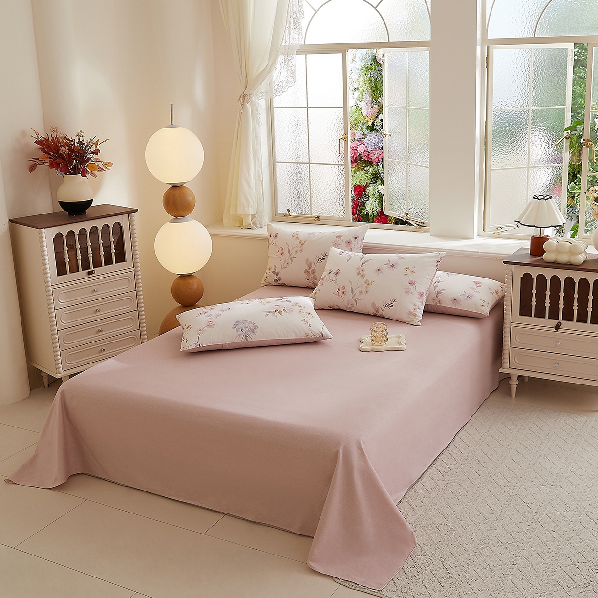 91家纺网 家纺一手货源 找家纺 DoDo 兜兜 2026新款全棉纯棉磨毛印花单床单 床单单件 B版草莓晶-温莎