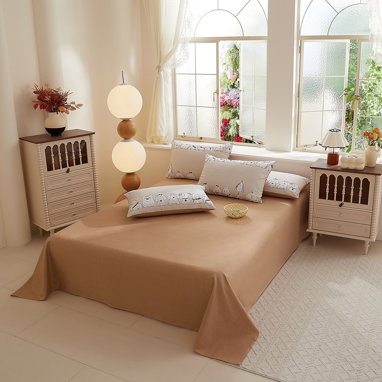 91家纺网 家纺一手货源 找家纺 DoDo 兜兜 2026新款全棉纯棉磨毛印花单床单 床单单件 B版伽罗纹理-奥汀