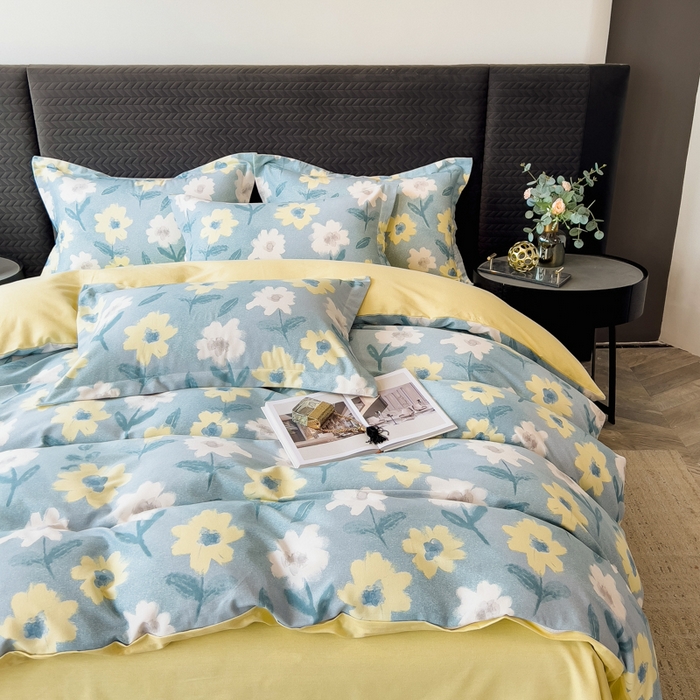 91家纺网 家纺一手货源 找家纺 （总）印季家纺 2025新款全棉纯棉生态印花加厚混纺磨毛四件套