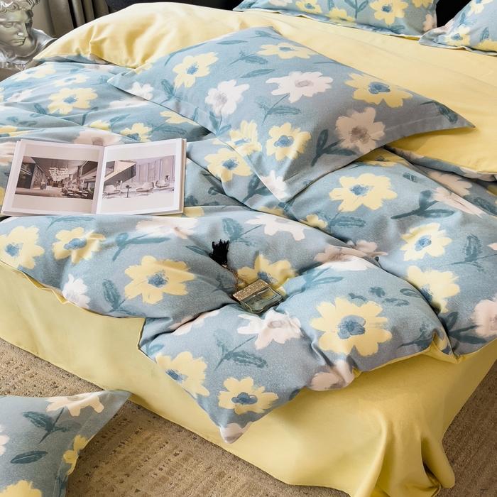 91家纺网 家纺一手货源 找家纺 （总）印季家纺 2025新款全棉纯棉生态印花加厚混纺磨毛四件套