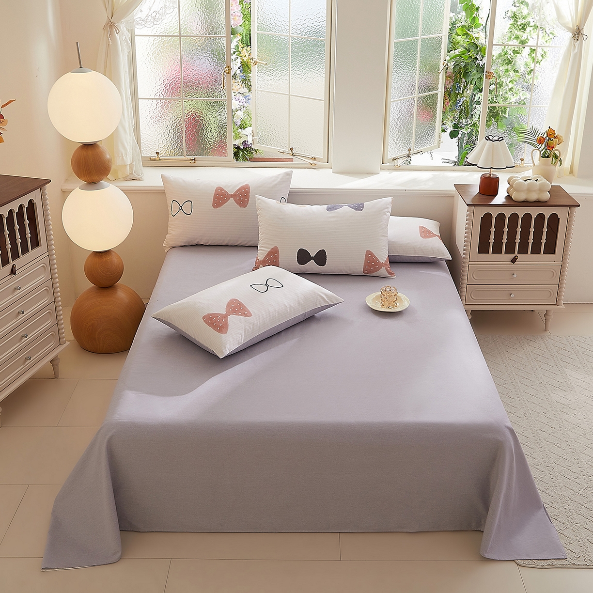 DoDo 兜兜 2026新款全棉纯棉磨毛印花单床单 床单单件 B版牡丹紫-可梦