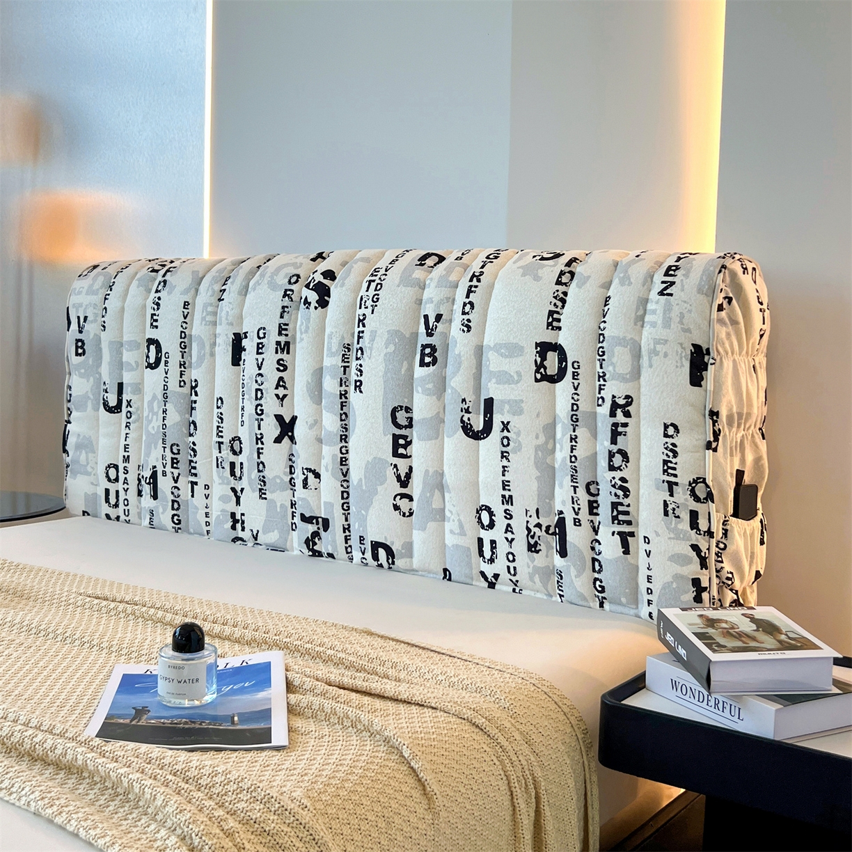 91家纺网 家纺一手货源 找家纺 （总）情恒家纺 2025新款细麻印花加厚双面全包床头罩