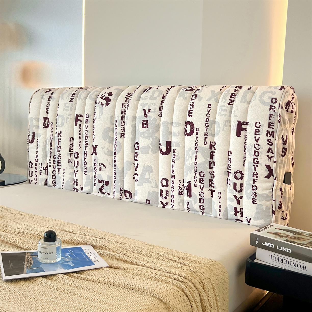 91家纺网 家纺一手货源 找家纺 （总）情恒家纺 2025新款细麻印花加厚双面全包床头罩