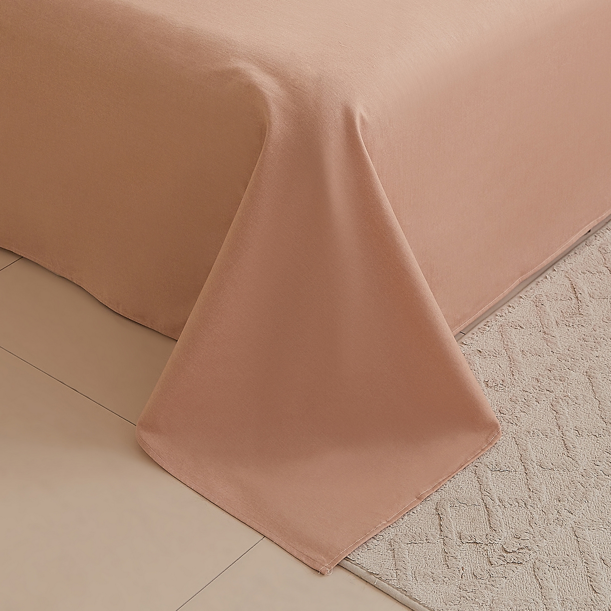 91家纺网 家纺一手货源 找家纺 DoDo 兜兜 2026新款全棉纯棉磨毛印花单床单 床单单件 B版松叶咖-晨花