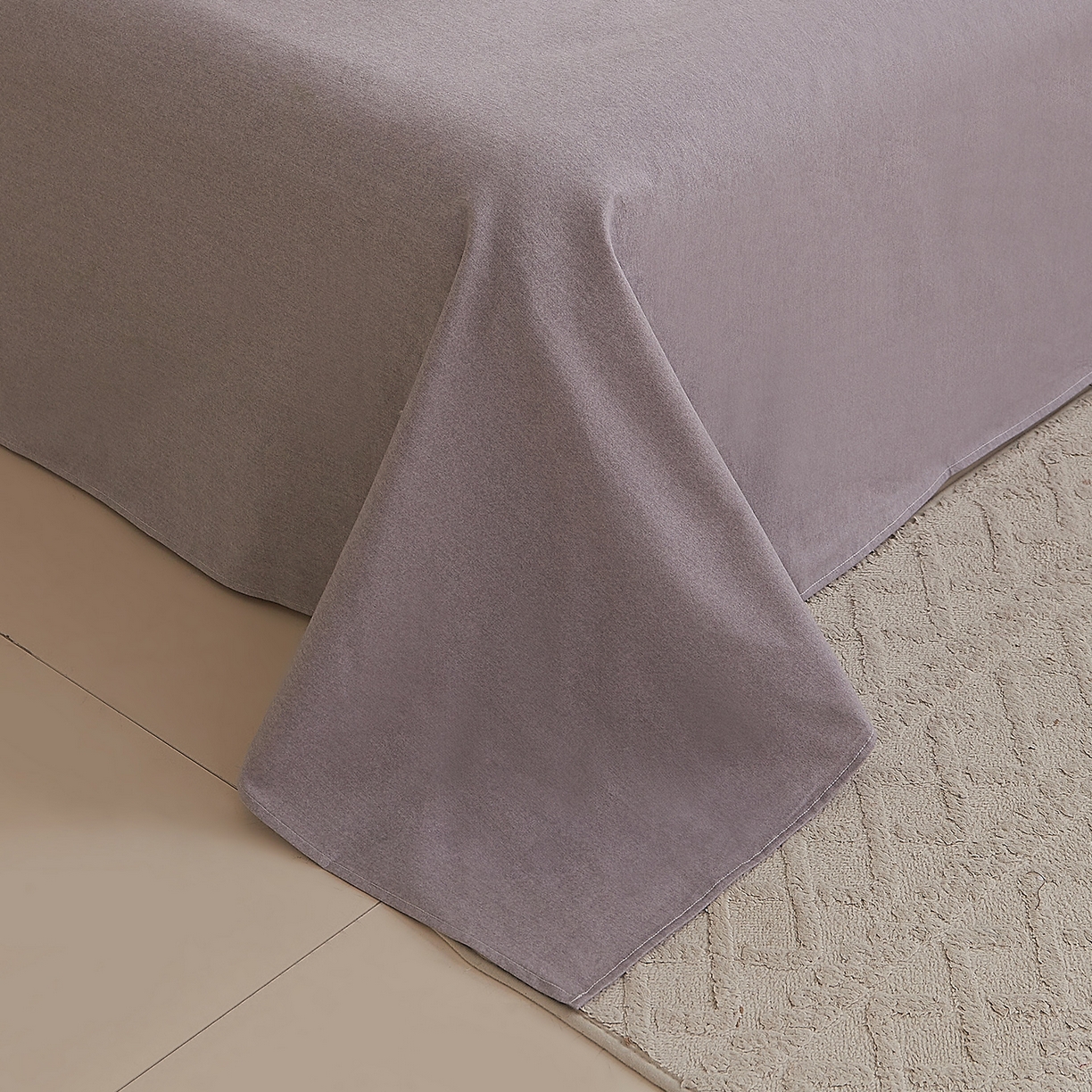 91家纺网 家纺一手货源 找家纺 DoDo 兜兜 2026新款全棉纯棉磨毛印花单床单 床单单件 B版雪青色-绅士