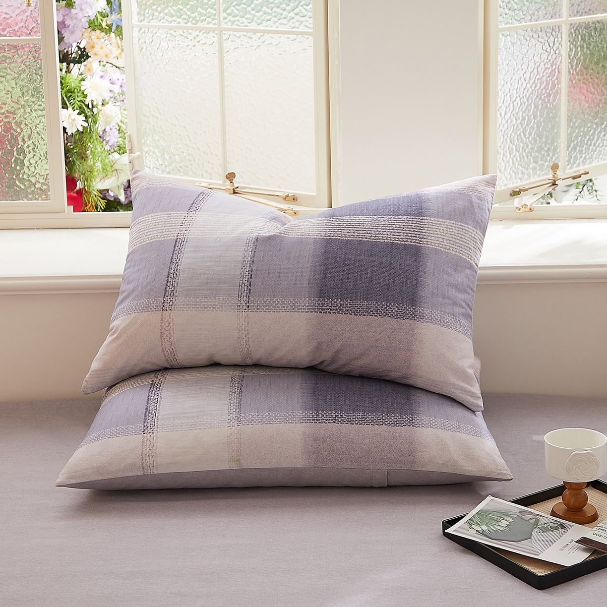 91家纺网 家纺一手货源 找家纺 DoDo 兜兜 2026新款全棉纯棉磨毛印花单床单 床单单件 B版雪青色-绅士